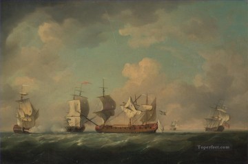 チャールズ・ブルッキング 『アンタン侯爵の捕獲とルイ・エラスム海戦』 Oil Paintings